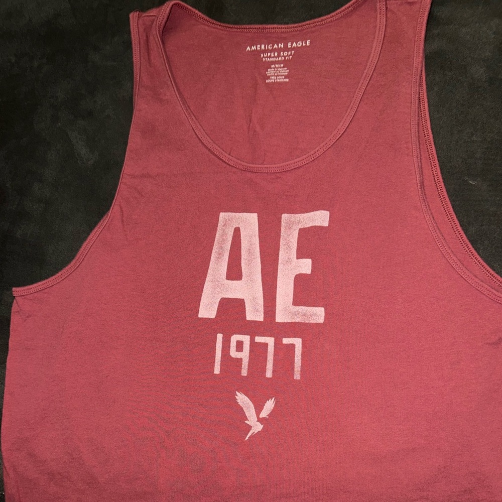 American Eagle Outfitters Maroon and Orange Tank Tops